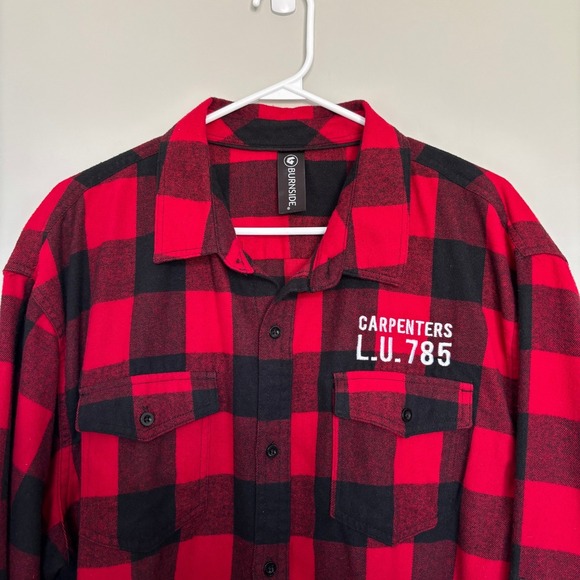 Burnside Men's Size 2X Buffalo Paid Button Down Flannel Grunge Lumerjack Warm - Picture 3 of 9